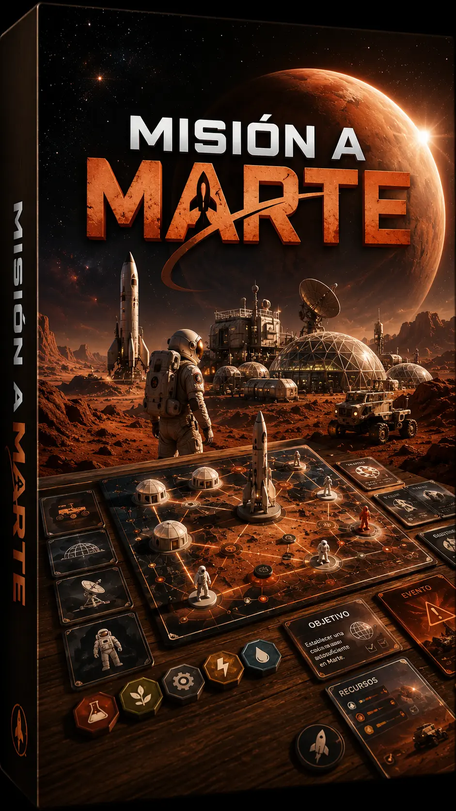 Equipo planificando recursos en la simulación Misión a Marte